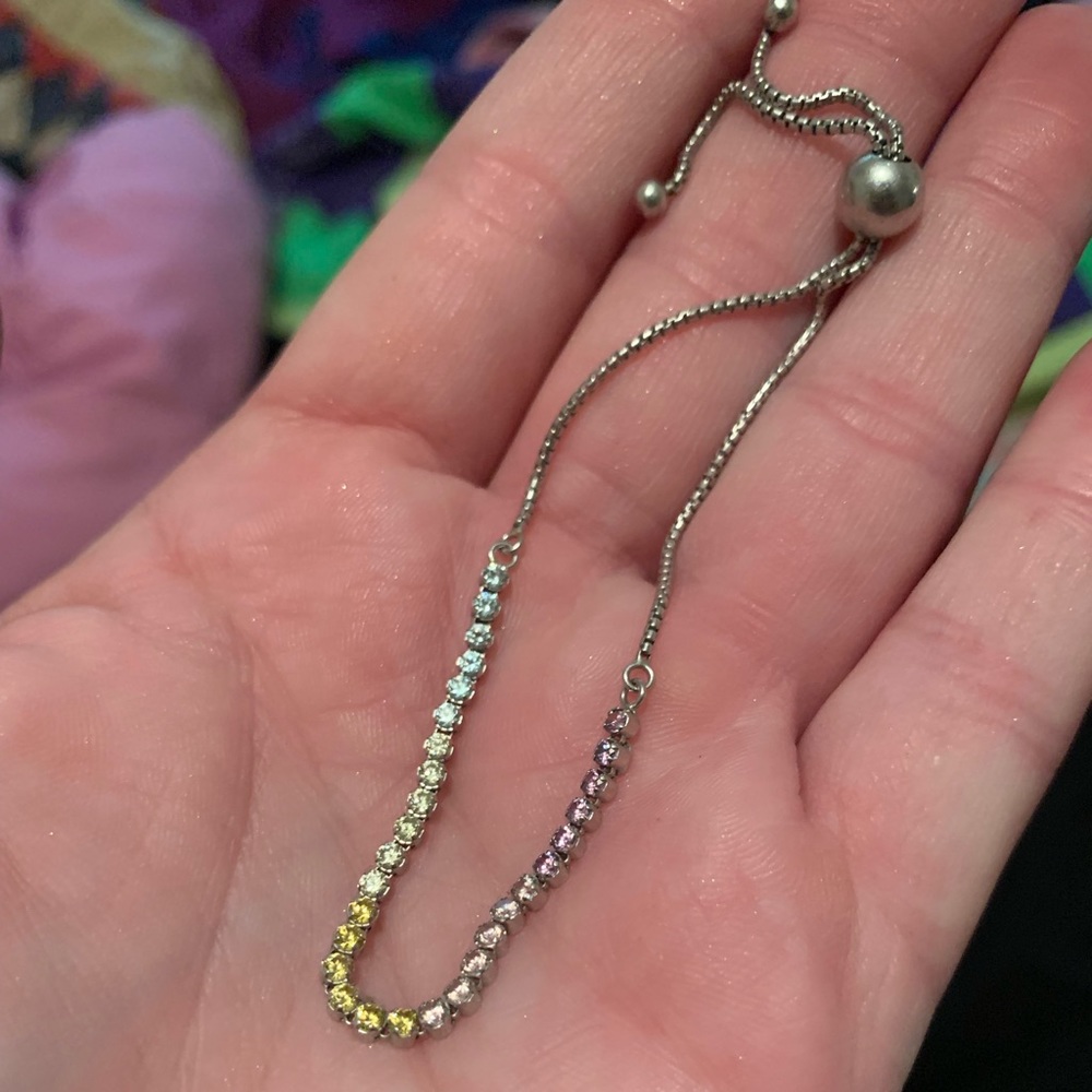 Pandora sparkling strand rainbow slide bracelet